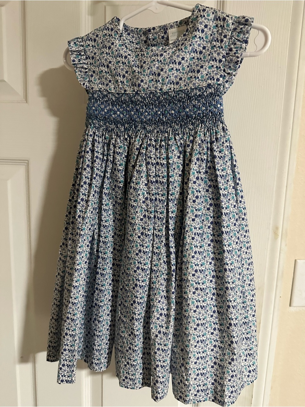 Edgehill Collection Blue Floral Smocked Dress